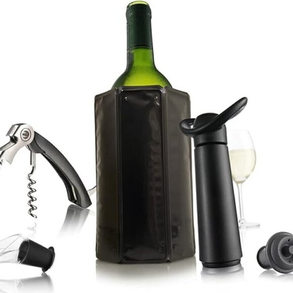Vac-U-Vin  Wine Essentials 6 Piece Giftset, Standard, Black New in Box - Picture 1 of 5